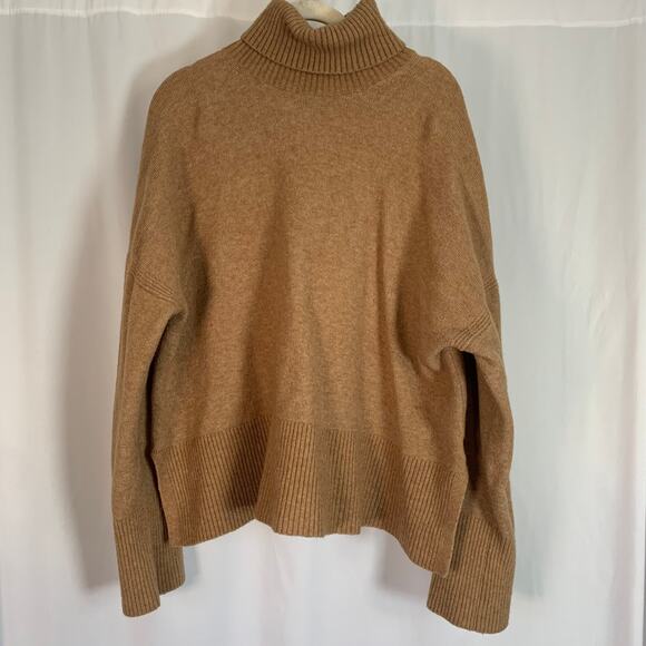 J. Crew Sweaters - J.Crew Alpaca Wool Camel Neutral Tan Turtle Neck Oversize Sweater- Size XL